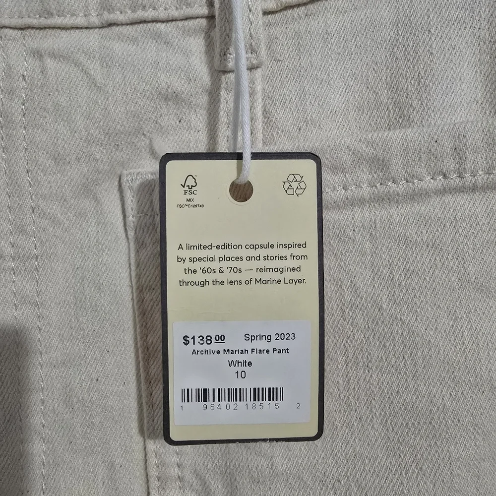 NEW‎ Marine Layer Archive Mariah Flare Pant Beige Size 10